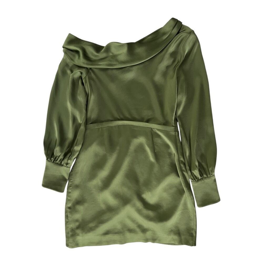 SIMKHAI Cameron One Shoulder Mini Dress In Nori 4 - Picture 5 of 11